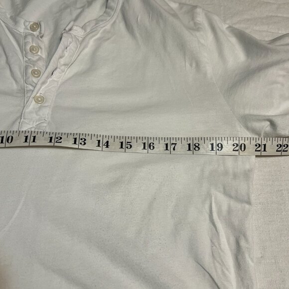 Buck Mason Men’s Henley T-Shirt White Size M 100% Cotton Short Sleeve - Picture 6 of 7